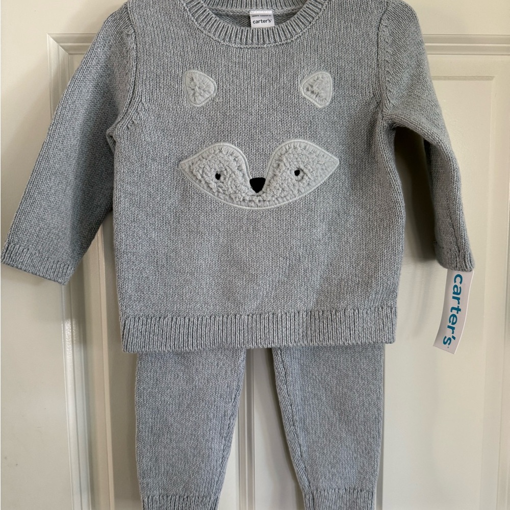 Carter's Gray Knit Kids Matching Set